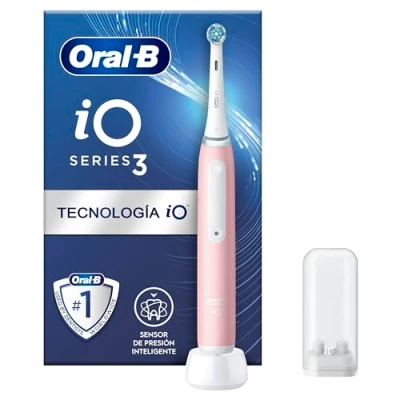 Imagen de Oral B iO 3N Cepillo de Dientes Eléctrico con Mango Recargable, 1 Cabezal y Estuche Viaje, Diseñado por Braun Rosa