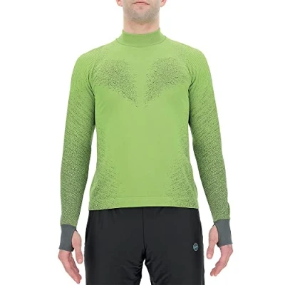 Imagen de UYN Running EXCELERATION Long SL.Turtle Neck T Shirt, Men&#039;s, Amarillo Fluo/Negro, XXL