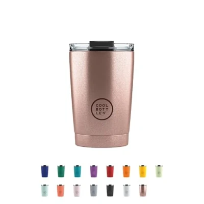 Imagen de Cool Bottles Tumbler Vaso Térmico de Acero Inoxidable 330 ml Metallic Rose Taza Café Altura 14 cm Bebidas Frías 10 horas y Calientes 5 Tapa Hermética Libre BPA