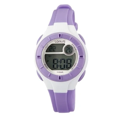 Imagen de Lorus Reloj Niños Digital de Cuarzo con Correa Silicona, Blanco/Morado