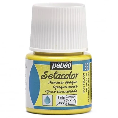 Imagen de Pébéo 295036 Tinte Opaco tornasolado Setacolor (1 Bote, 45 ml, Color Amarillo Intenso)