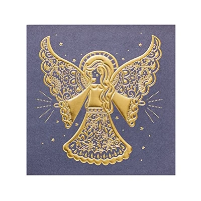 Imagen de UK Greetings Paquete múltiple de 8 tarjetas Navidad para él/ella/amigo, diseño ángel