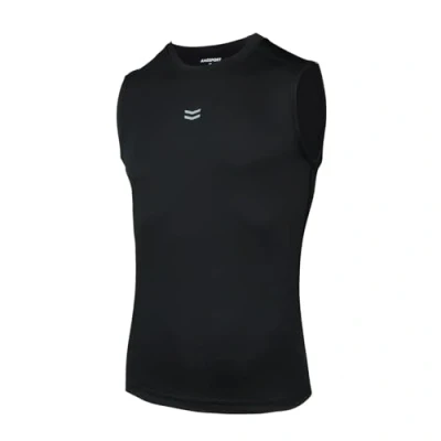 Imagen de AMZSPORT Camiseta de Compresión Sin Mangas para Hombre, Chaleco Gimnasio Secado Rápido Capa Base Correr Negro XXL