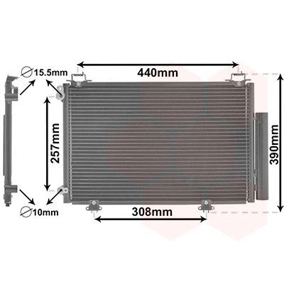 Imagen de VAN WEZEL 53005267 Condensador con secador Aluminio 490 TOYOTA: Yaris I Hatchback