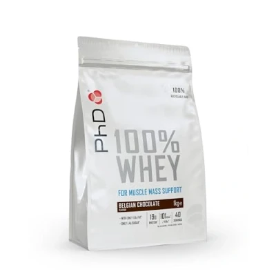 Imagen de PhD Nutrition 100% Whey Protein en polvo 1kg Tarta de fresas proteína con BCAA y 18g por ración para la reconstitución muscular