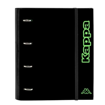 Imagen de Safta KAPPA BLACK Carpeta 4 Anillas de 35 cm con 100 Hojas A4, Ideal para Niños Diferentes Edades, Cómoda y Versátil, Calidad Resistencia, 27x3.5x32 cm, Color Negro
