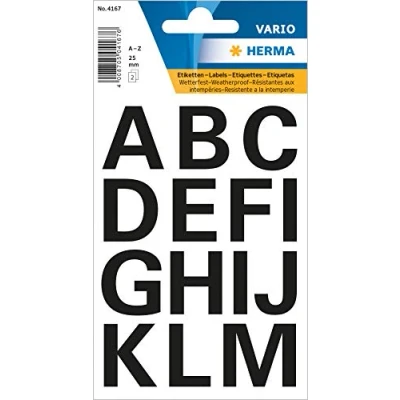 Imagen de Herma 4167, Letras de 25 mm a Z, película resistente la intemperie, Negro