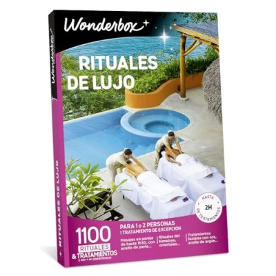 Imagen de Wonderbox Caja Regalo Rituales de Lujo 1 Tratamiento Bienestar excepcional como masajes en Pareja, tratamientos faciales con Punta Diamante, accesos a circuitos exclusivos Agua...