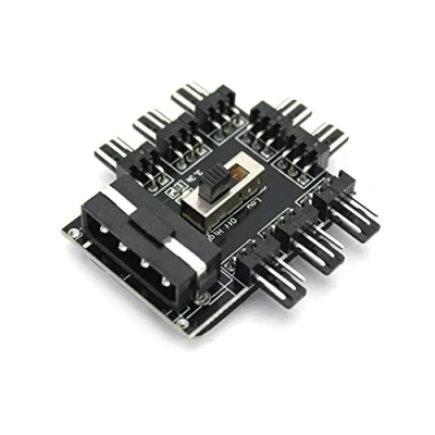 Imagen de HuaLiSiJi PWM Splitter Fan HUB 3pines Ventiladores PC 12V para de Enfriamiento Computadora Fácil Ubicar a Través (8 Puertos)