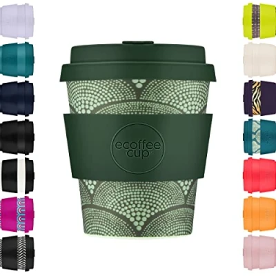 Imagen de 8oz 240ml Ecoffee Cup Reutilizable Eco Friendly 100% Plant Based Coffee with Silicone Lid &amp; Sleeve Melamine Free Travel Mug, Not That Juan