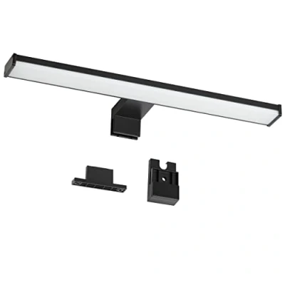 Imagen de Oktaplex lighting, Lámpara Led de espejo, 3000K, IP44, Montaje 3 en 1: Aplique pared, armario, 8W, 570lm, Luz blanca cálida, 40cm, Negro