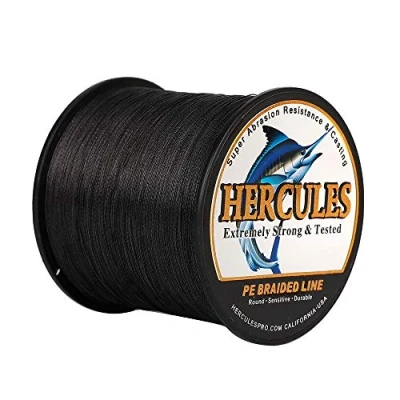 Imagen de HERCULES Sedal Trenzado de 4 Hilos, 100 2000 m, 6 LB, Súper Suave, Polietileno, Multifilamento Hilo Pescar en el mar y Agua