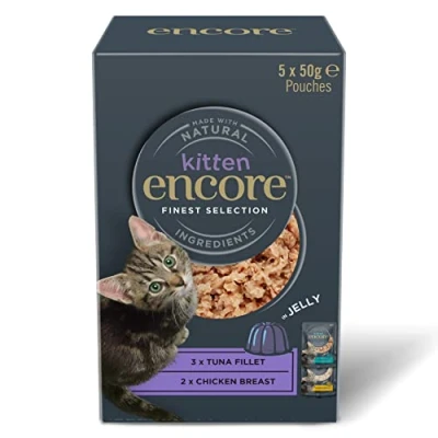 Imagen de Encore Natural Comida húmeda para Gatitos, Multipack Pollo y atún en gelatina, Bolsa de 50 g (5 x g)