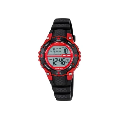 Imagen de CALYPSO Reloj Modelo K5684/6 de la colección Digital Crush, Caja 38,00/38,00 mm Rojo con Correa plástico Negro para niño