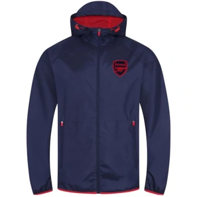 Imagen de Arsenal FC Chaqueta Cortavientos Oficial para Hombre Azul Marino Capucha con Visera Mediana