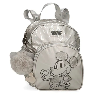 Imagen de Disney Mickey 100 Mochila de Paseo Gris 19x23x8 cms Poliéster 3,5L