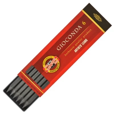 Imagen de 6 pieza KOH I NOOR Juego de carboncillos (5,6 mm 2B 4b 6B (Set surtidos por 2 x 2B, y 6B)