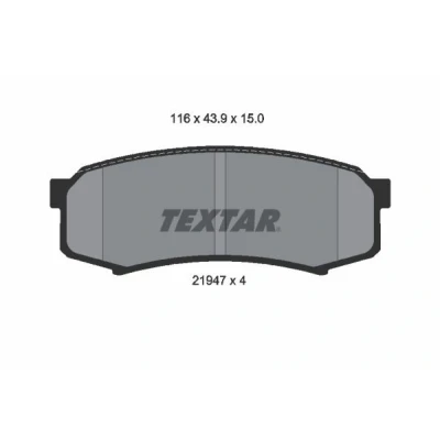 Imagen de TEXTAR 2194701 Juego de pastillas freno no preparado para indicador desgaste TOYOTA: Land Cruiser Prado 90, 120