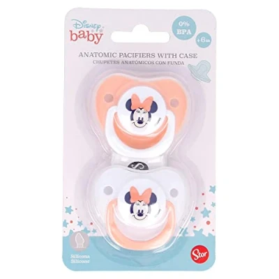 Imagen de Set De 2 Chupetes Con Tetina Anatomica Silicona +6 Meses Minnie Indigo Dreams