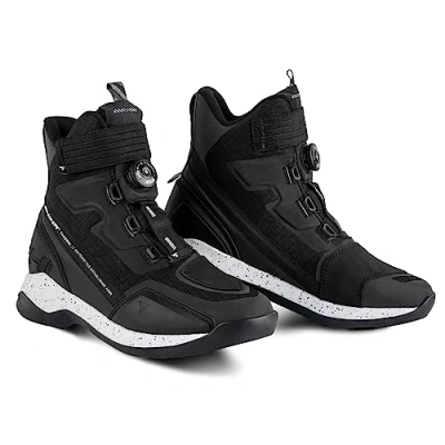 Imagen de SHIMA TAKESHI VENT, Zapatos de Motocicleta para Hombres Transpirables, calle reforzados con sistema cierre ATOP, Suela antideslizante, Mango cambio marchas (Negro, 46)