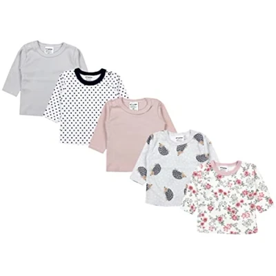 Imagen de TupTam Camiseta de Bebé para Niña deManga Larga Pack 5, Mix Colores 3, 104