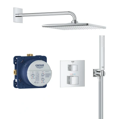 Imagen de GROHE Precision Cube Sistema de ducha mural Vitalio Rain Mono 310 Cube, Cromo, 34879000