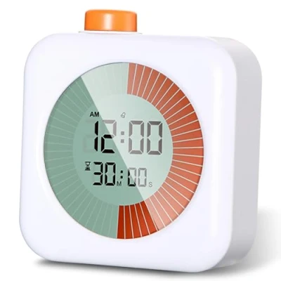 Imagen de SinLaw Temporizador Visual,Reloj y Función de Alarma, Cuenta Regresiva Silencioso 60 Minutos,Temporizadores Cocina, Herramienta Gestión del Tiempo para Niños Adultos