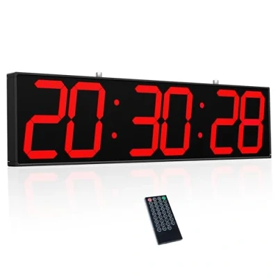 Imagen de CHKOSDA reloj de pared digital doble cara 27.6 pulgadas, LED multifuncional con temporizador, indicador temperatura y fecha, colgante grande para pasillos, hospitales