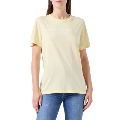 Imagen de Tommy Hilfiger REG CORP LOGO Camiseta estampada, Mujer, Talla: XL, Lemon zest