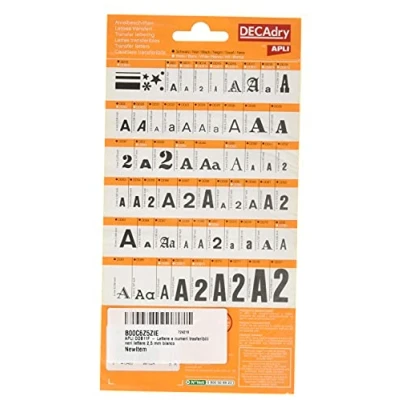 Imagen de APLI DDB11F Letras transferibles mayúsculas blancas 2,5 mm, 730 caracteres