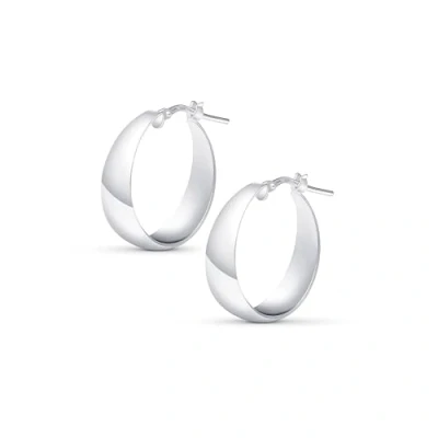 Imagen de Amberta Pendientes de Aro Gruesos para Mujer en Plata Ley 925: Aros 20 mm