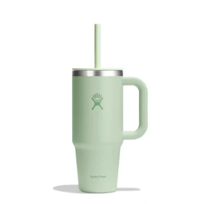 Imagen de Hydro Flask Travel Tumbler Vaso de viaje 709ml (24oz) con Tapa pajita presionable cerrable Acero inoxidable Aislamiento al vacío doble pared resistente a salpicaduras Aloe