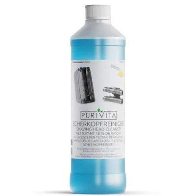 Imagen de PURIVITA Líquido de recarga para limpiador cabezales afeitado Compatible con Cartuchos limpieza Braun Clean &amp; Renew Series 9 500 ml