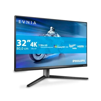 Imagen de Philips Evnia 32M2N6800M Monitor Gaming UHD de 32 Pulgadas, 144Hz, 0,5 ms, FreeSync Premium Pro, HDR1000 (3840x2160, 2X HDMI 2.1, DisplayPort, USB Hub) Gris Oscuro