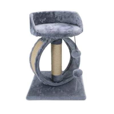 Imagen de Nobleza Rascador para Gatos con Plataforma, Arbol Bolas, Cuerda de Sisal Natural，34x34x48cm Gris