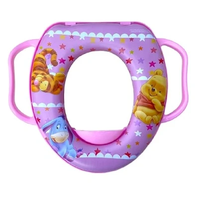 Imagen de CARTOON Reductor de inodoro para niñas Winnie the Pooh Disney adaptador universal con asas rosa, 35 x 30 7 cm