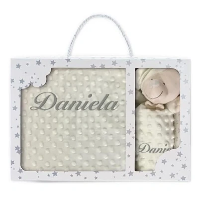 Imagen de Manta Bebe Personalizada + DouDou Personalizado Regalos para Bebes Recien Nacidos Canastilla Nacido Regalo Baby Shower, Bautizo Originales Bebés