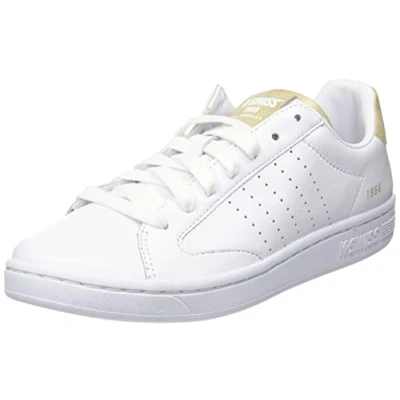 Imagen de K Swiss Lozan Klub LTH Zapatillas de deporte para mujer, WHT/WHT/Champagne, 39.5 EU