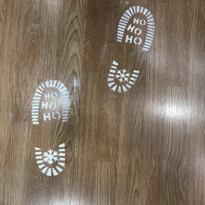 Imagen de Plantillas Navidad Huellas Papa Noel y Renos Decoracion navideña