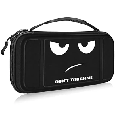 Imagen de Fintie Funda Portátil Compatible con Nintendo Switch/Switch OLED (2021) [Antichoque] Estuche Dura para Viaje 10 Ranuras y Bolsillo Interno Joy con, No Tocar