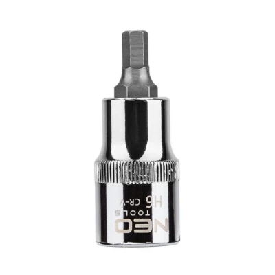 Imagen de NEO TOOLS 08 771 Piezas insertables de llave cubo 1/2 7422 H6 Acero cromo vanadio, para herramientas Hexágono interior