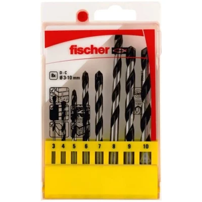 Imagen de fischer Juego de brocas E 3 4 5 6 7 8 9 10mm para pared hormigón, piedra (8 unidades)