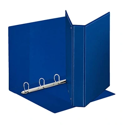 Imagen de Esselte Archivador con pantalla de polipropileno personalizable (3 bolsillos), anillas 4 30 D Formato Maxi Azul 394756500