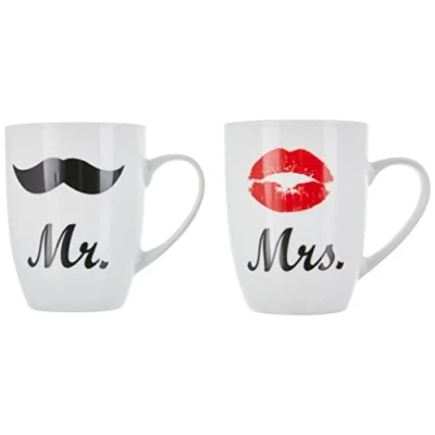 Imagen de Out of the Blue 78/8217 Pack con 2 tazas Mr &amp; Mrs , 10 x 8 cm