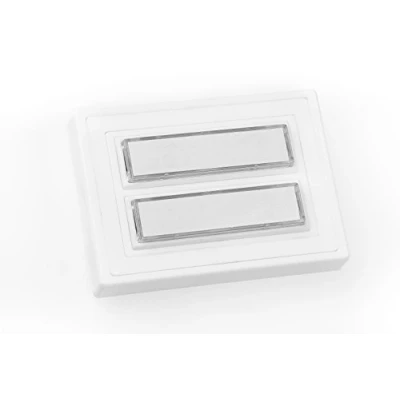 Imagen de HUBER Pulsador de timbre superficie poliestireno con placa identificación iluminada frontal plástico interruptor timbre, puerta