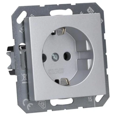 Imagen de JUNG A 1520 AL Tipo F Aluminio Caja de tomacorriente registradora