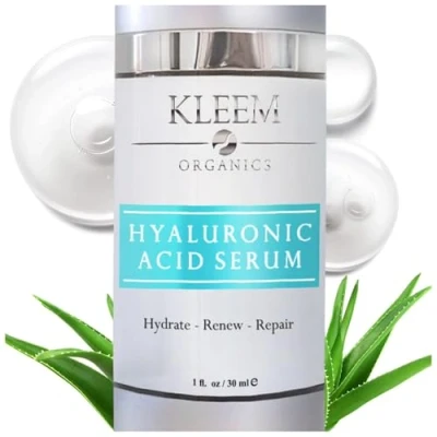 Imagen de Kleem Organics Sérum facial con ácido hialurónico puro vitamina C, E y aloe vera para hidratar dar volumen a la piel 30ml