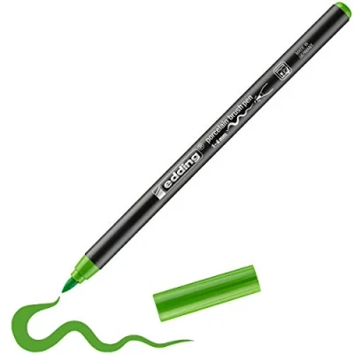 Imagen de edding 4200 rotulador con punta de pincel para porcelana verde claro 1 4 mm pintar y decorar cerámica tinta resistente a la luz lavavajillas, secado rápido