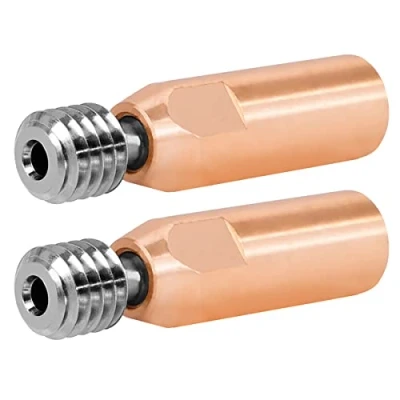 Imagen de WANGCL 2 piezas de garganta Heatbreak para Ender 3 Hotend aleación titanio + cobre, resistencia a altas temperaturas, compatible con V2 Pro Cr10 impresora 3D M6