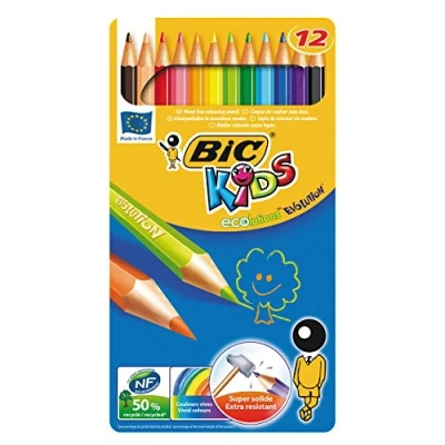 Imagen de BiC Kids Ecolution Evolution Caja de metal con 12 lápices colores